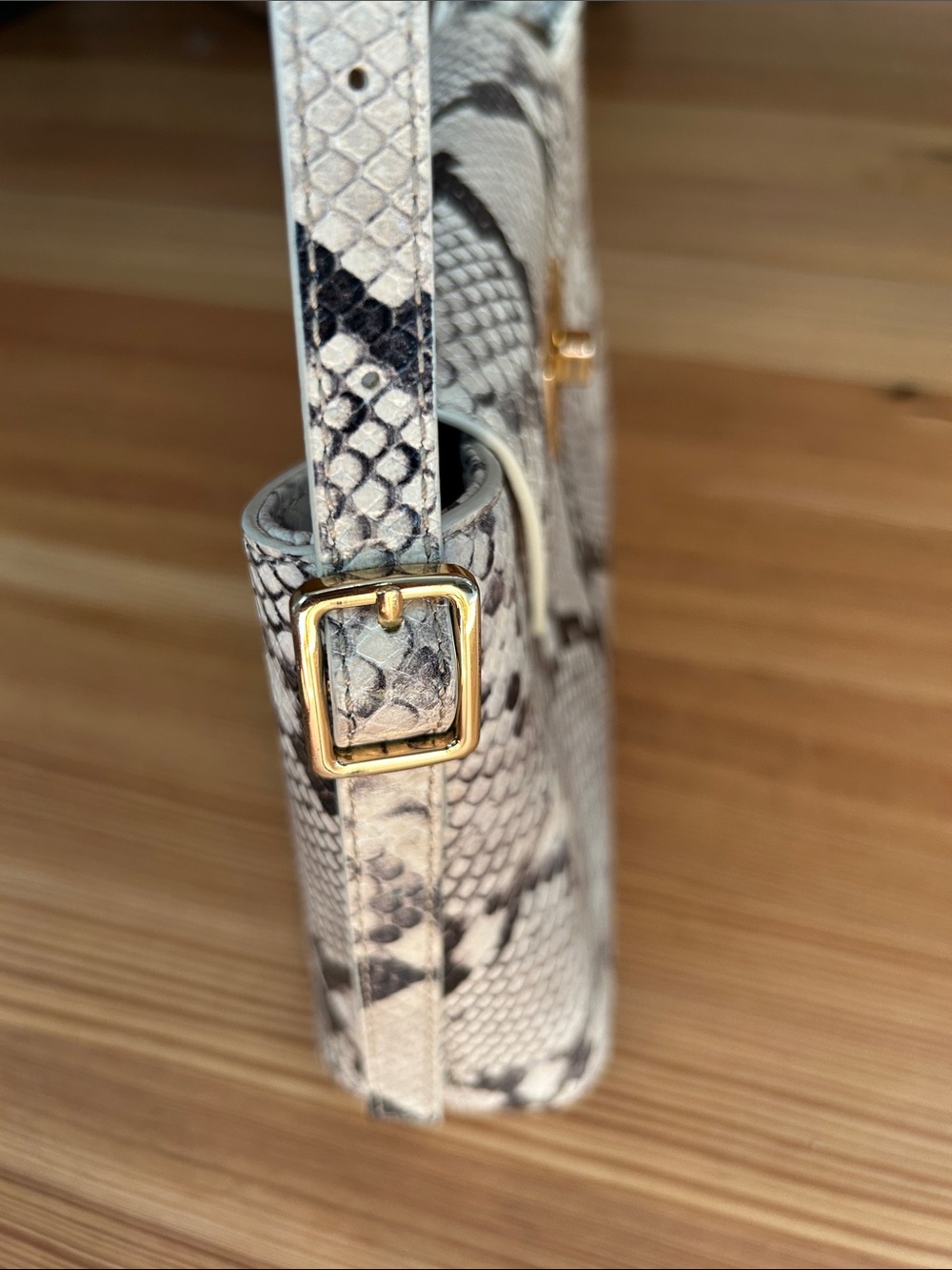 J. Crew Edith Snake-Print Shoulder Bag in Cream and Black - Picture 6 of 8